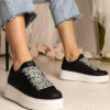 UR/CEO Black women's sneakers with chunky lacing Kessa