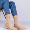 UR/CEO Brown ankle boots with a textile upper Kalvaria