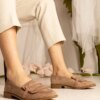 UR/CEO Brown classic women's moccasins in eco-suede Laiza