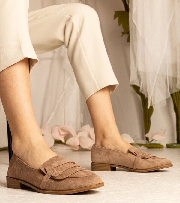UR/CEO Brown classic women's moccasins in eco-suede Laiza