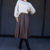 UR/CEO Brown long skirt with animal print belt Hanie
