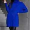 UR/CEO Long blue soft turtleneck sweater Kali