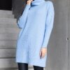 UR/CEO Long blue soft turtleneck sweater Kali