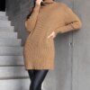 UR/CEO Long brown soft turtleneck sweater Kali