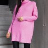 UR/CEO Long pink soft turtleneck sweater Kali