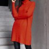 UR/CEO Long red soft turtleneck sweater Kali