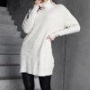 UR/CEO Long white soft turtleneck sweater Kali