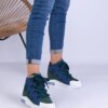 UR/CEO Navy blue women's sneakers with thick laces Gralina
