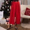 UR/CEO Red loose trousers with rhinestone embellishments Hira