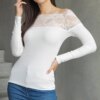 UR/CEO White off-shoulder blouse with lace insert Vikija
