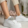 UR/CEO White-silver sneakers adorned with a butterfly with rhinestones Kariba