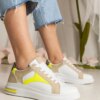 UR/CEO White women's sneakers with glitter and animal print Wellos