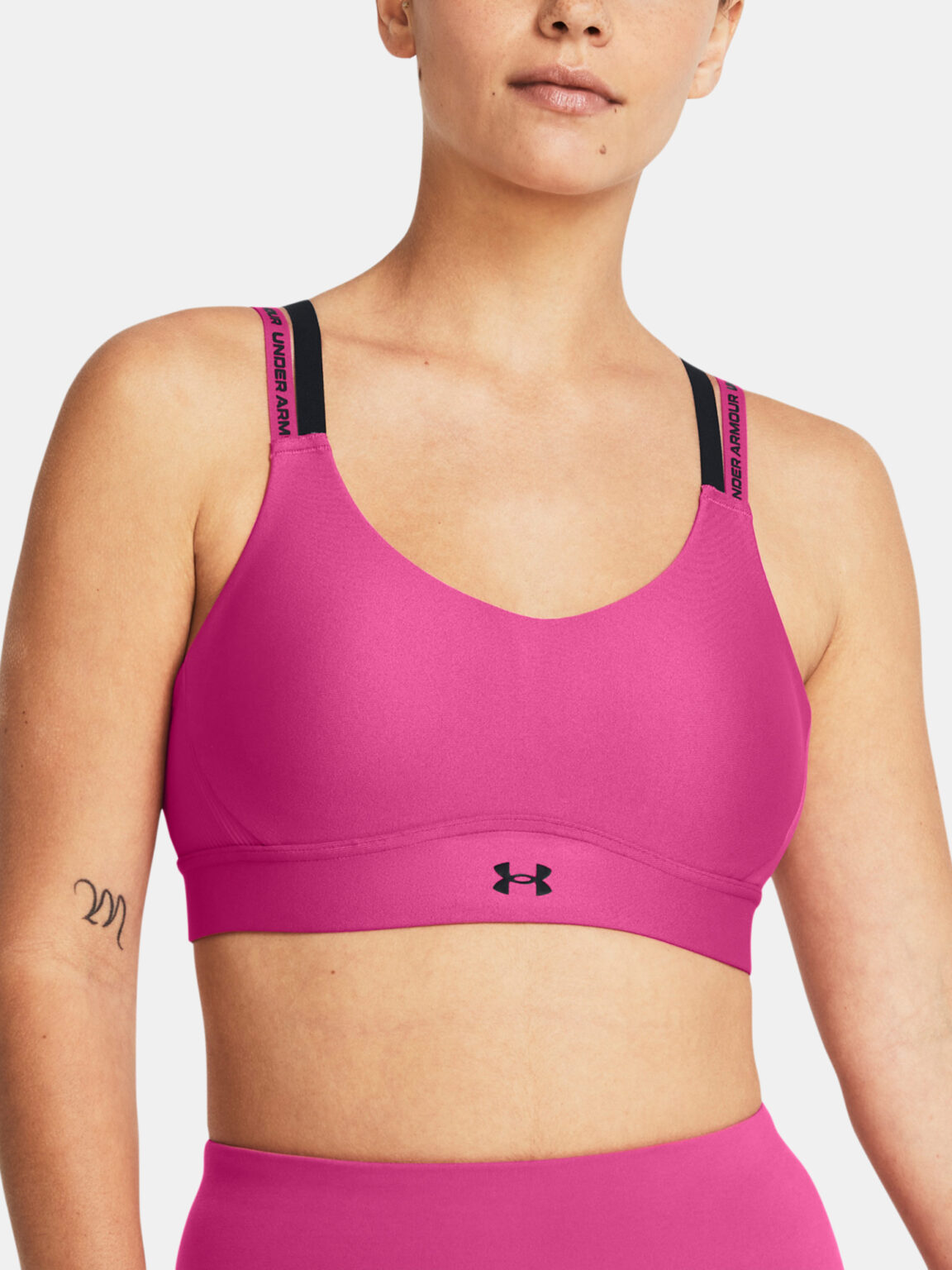 Under Armour Bra UA Infinity Mid 2.0 Rib Bra-PNK - Women
