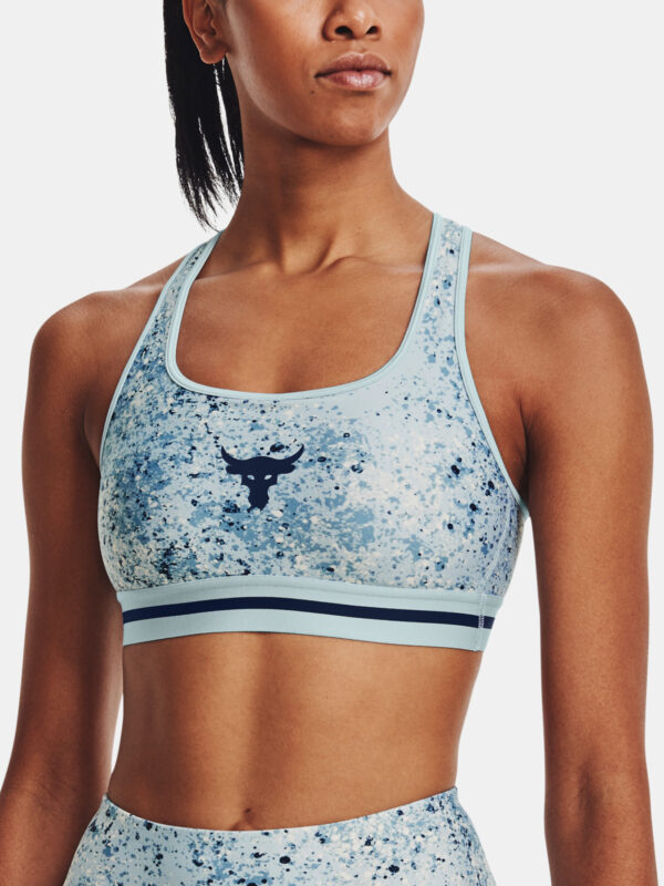 Under Armour Bra UA Pjt Rock Bra Printed-BLU - Women's