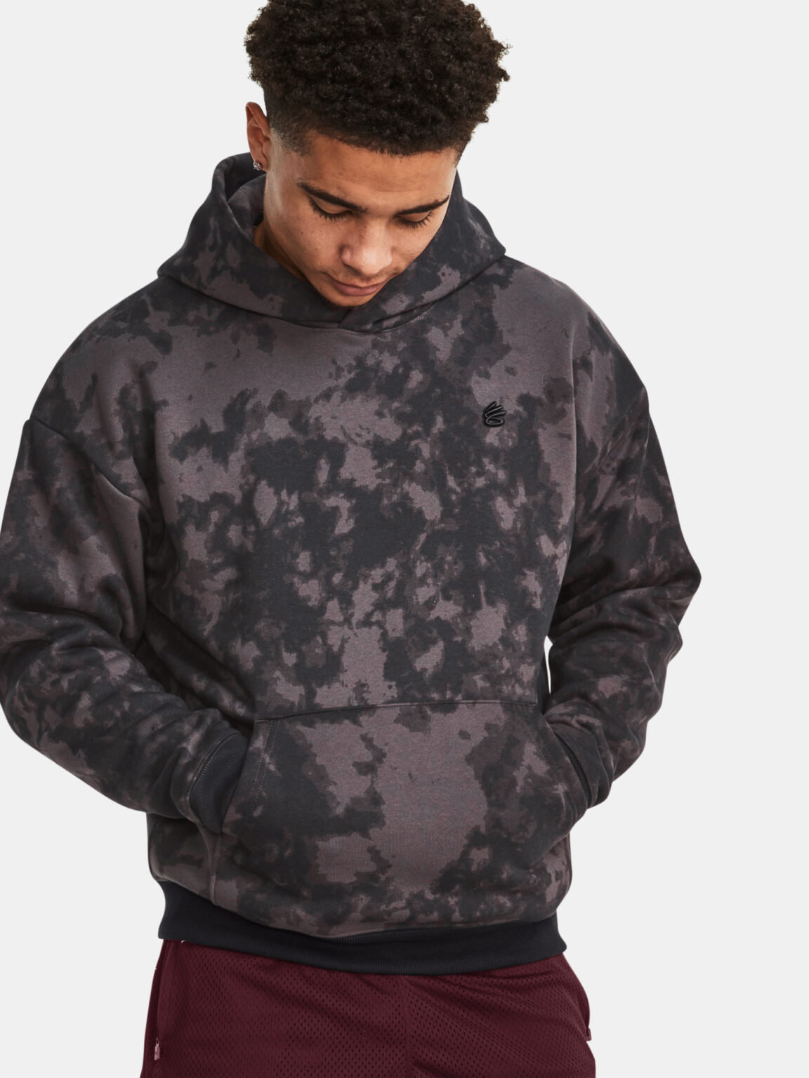Under Armour Curry Acid Wash Hoodie-GRY - Men's