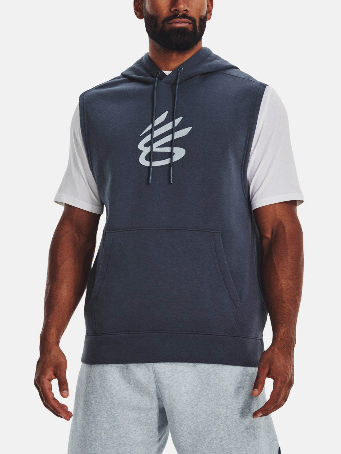 Under Armour Curry Fleece Sweatshirt SLVLS Hoodie-GRY - Men's