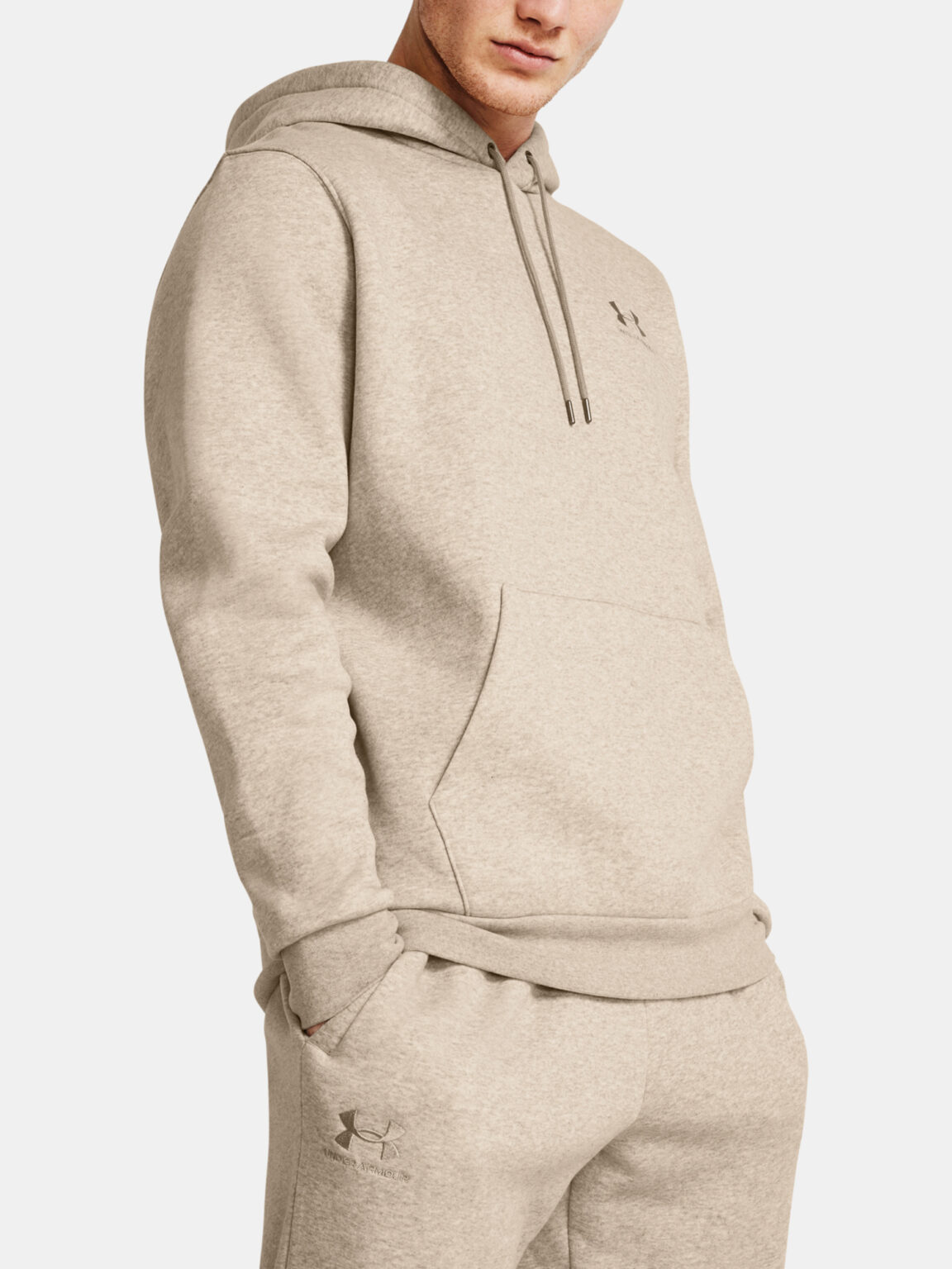 Under Armour Hoodie UA Essential Fleece Hoodie-BRN - Men's
