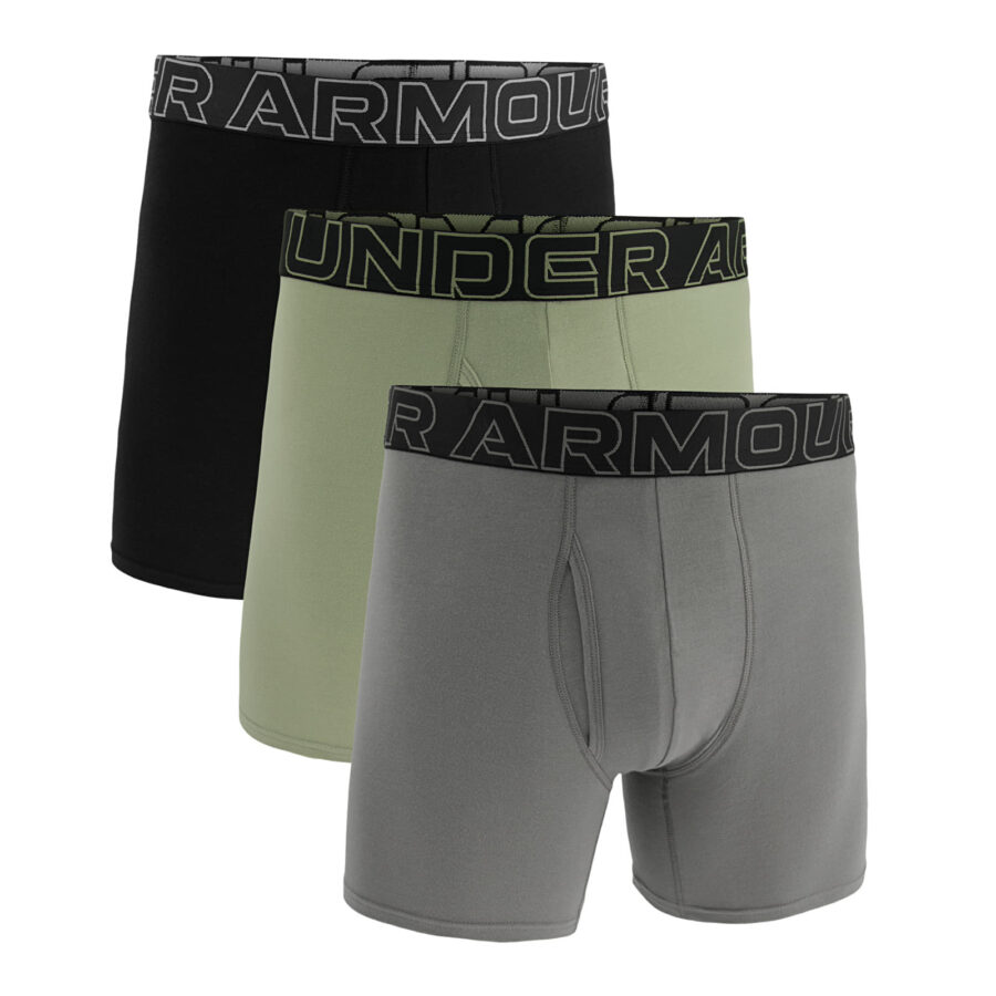 Under Armour M Perf Cotton 6in 3-Pack Green S-alacsony-ár