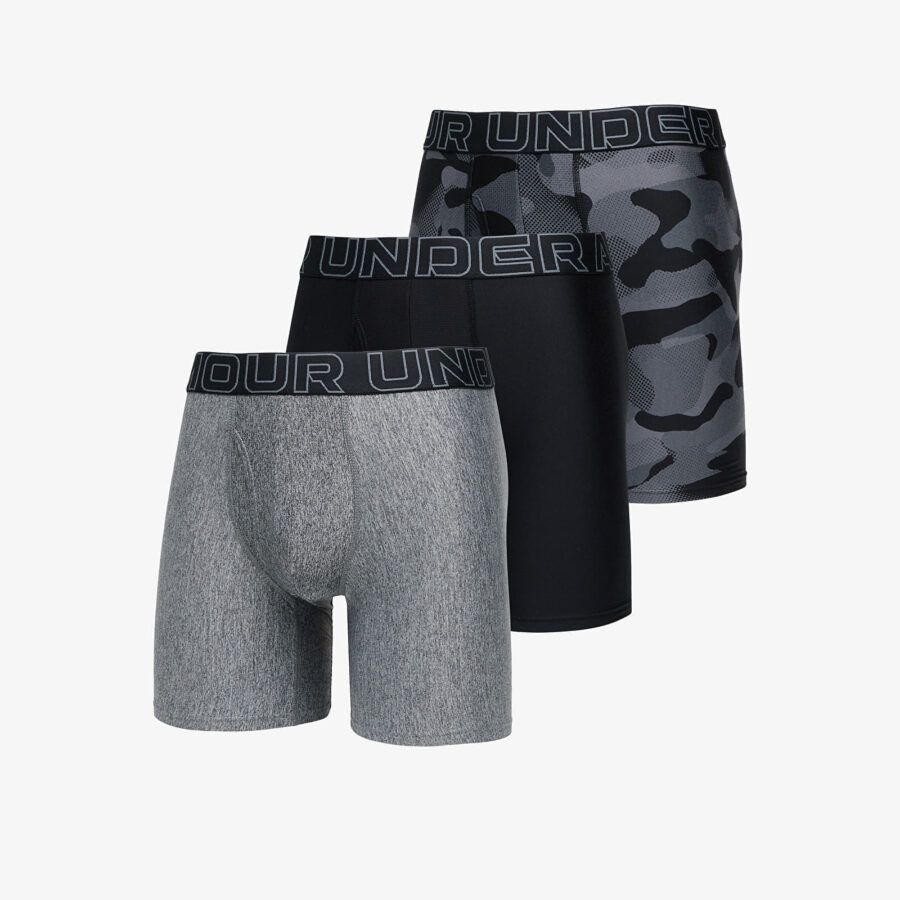 Under Armour Men's UA Performance Tech™ 6" Boxerjock® 3-Pack Black/ Castlerock S-alacsony-ár