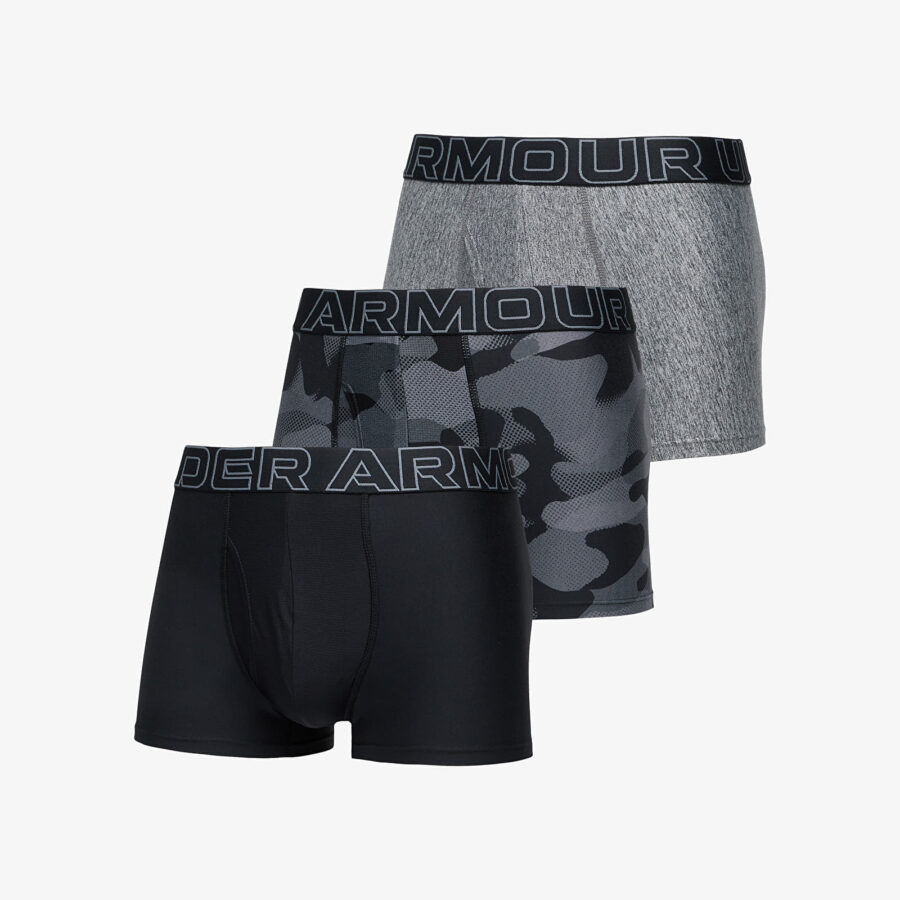 Under Armour Men's UA Performance Tech™ Printed 3" Boxerjock® Black/ Castlerock M-alacsony-ár