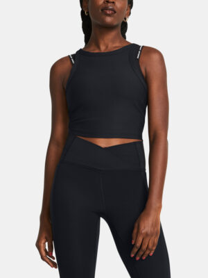 Under Armour Meridian Rib Crop Tank Top - BLK - Women Under Armour Meridian Rib Crop Tank Top - BLK - Women