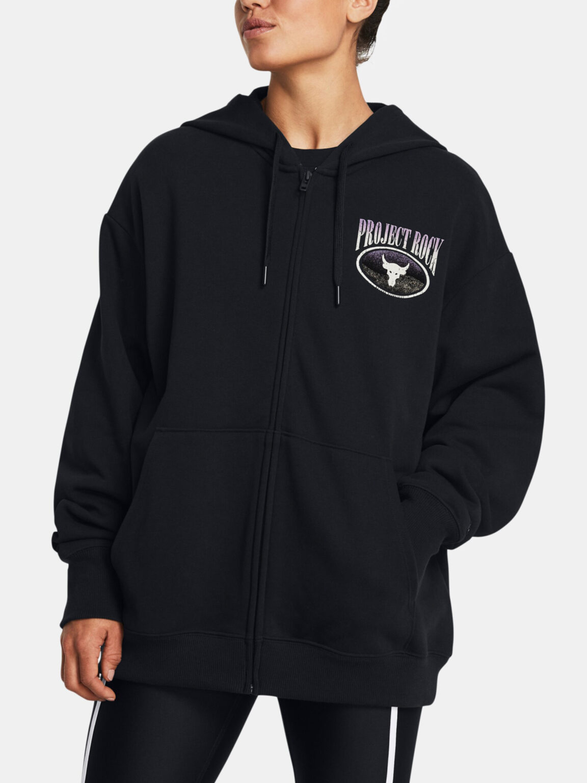 Under Armour Pjt Rck HW Terry FZ OS Q1 Black Hoodie