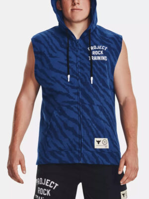 Under Armour Pjt Rck Rival Blue Patterned Under Armour Hooded Sports Sweatshirt