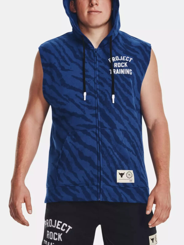 Under Armour Pjt Rck Rival Blue Patterned Under Armour Hooded Sports Sweatshirt