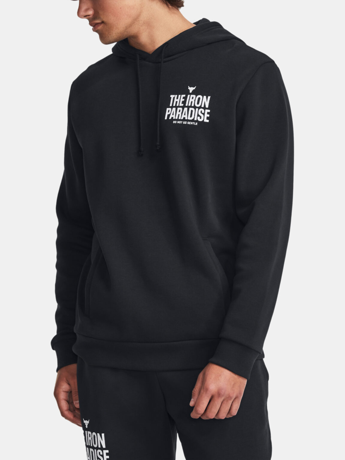 Under Armour Pjt Rock Rival Fleece Hoodie-BLK - Men's