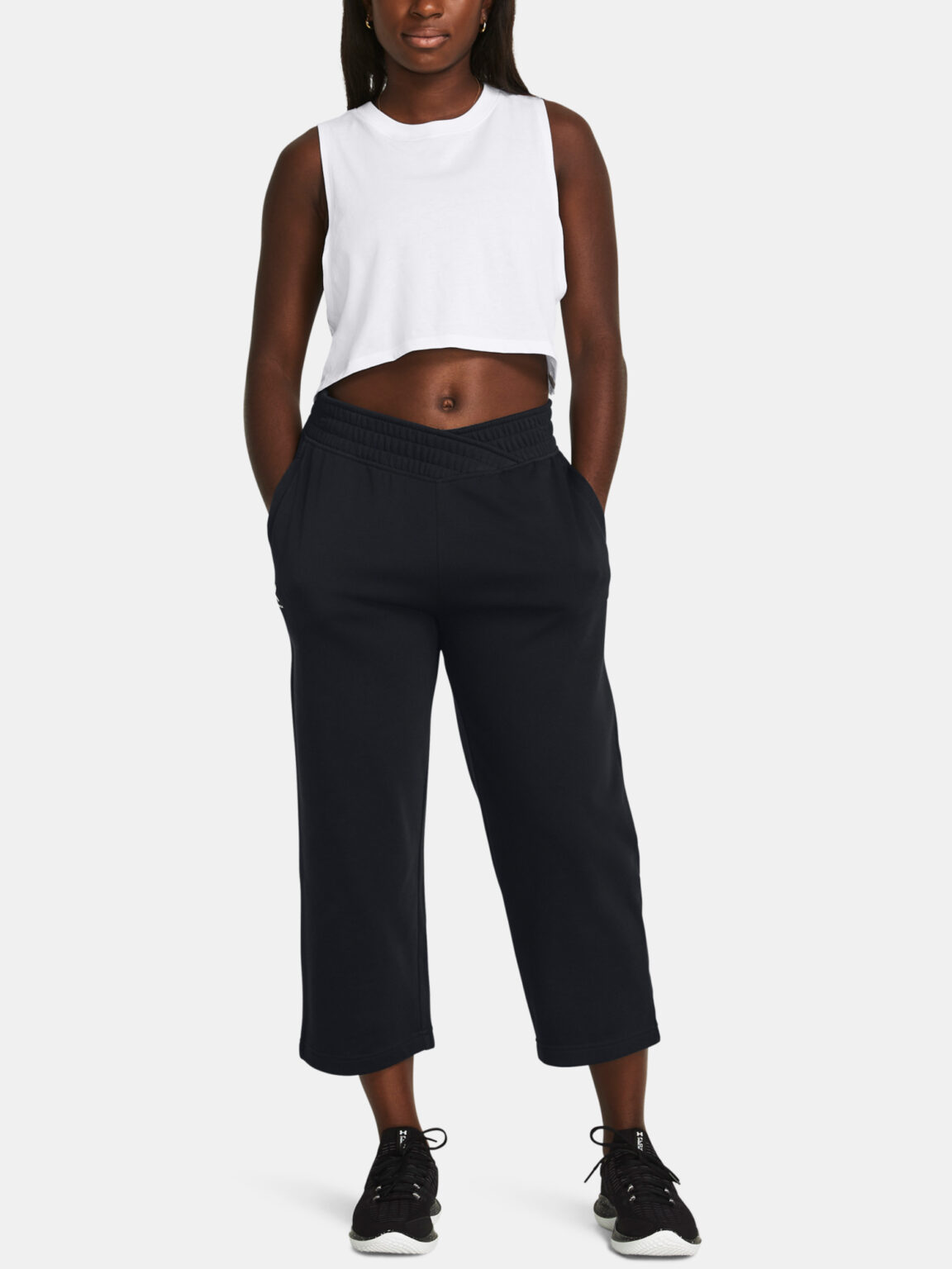 Under Armour Sweatpants UA Rival Terry Crop Wide Leg-BLK - Women