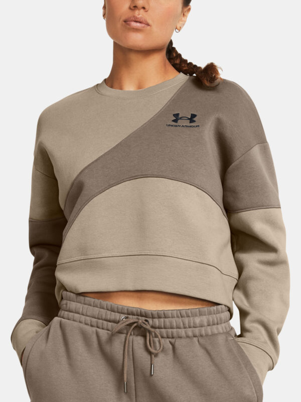 Under Armour Sweatshirt Essential Fleece Crop Crew-BRN - Women