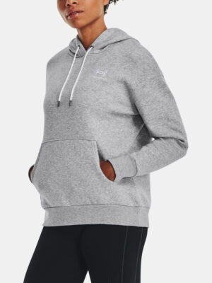 Under Armour Sweatshirt Essential Fleece Hoodie-GRY - Women Under Armour Sweatshirt Essential Fleece Hoodie-GRY - Women