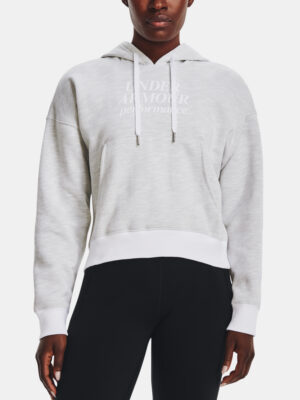 Under Armour Sweatshirt Essential Script Hoodie-WHT - Women Under Armour Sweatshirt Essential Script Hoodie-WHT - Women