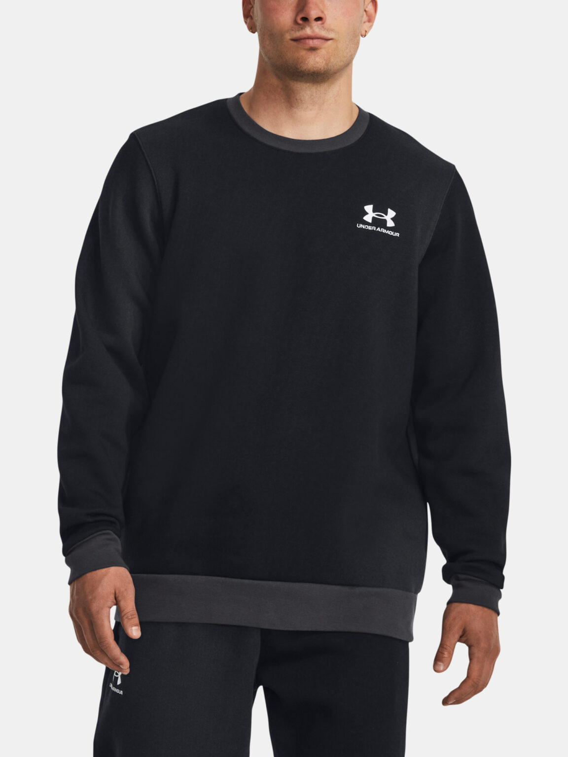 Under Armour Sweatshirt UA Essential Flc Novelty Crw-BLK - Men's