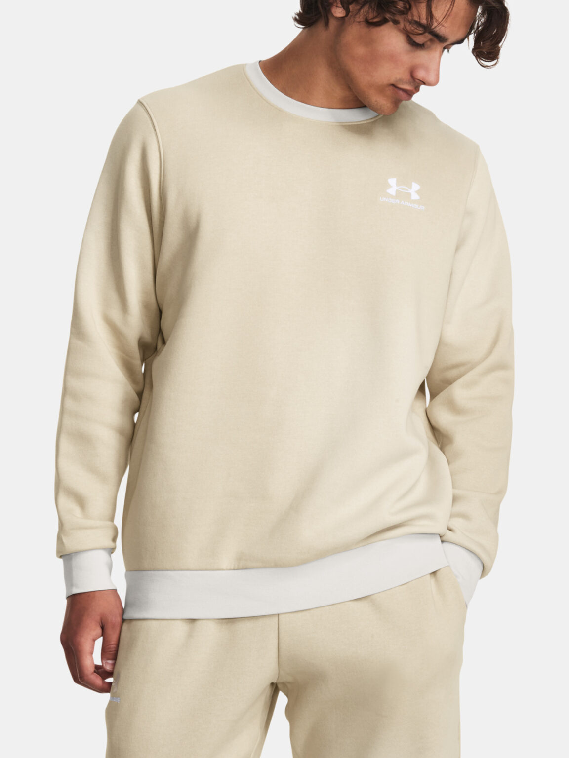 Under Armour Sweatshirt UA Essential Flc Novelty Crw-BRN - Men's