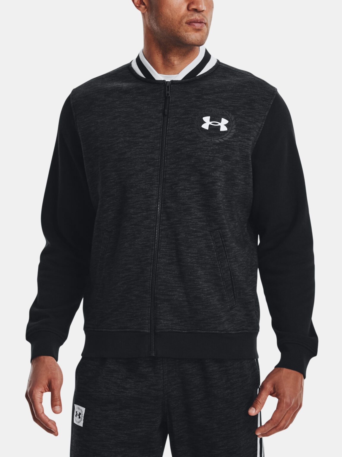 Under Armour Sweatshirt UA Essential Heritage Flc FZ-BLK - Mens