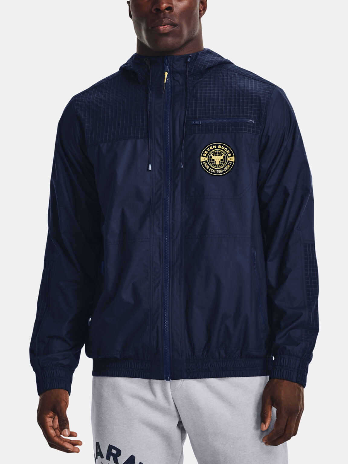 Under Armour Sweatshirt UA Pjt Rock Q1 Woven Layer-NVY - Men's