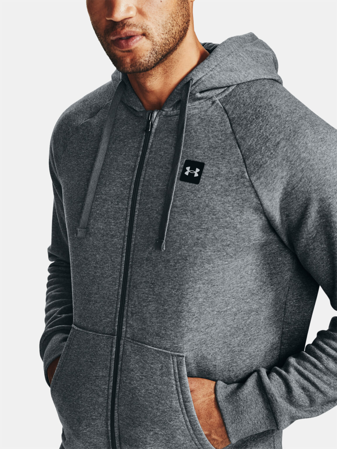 Under Armour Sweatshirt UA Rival Fleece FZ Hoodie-GRY - Mens