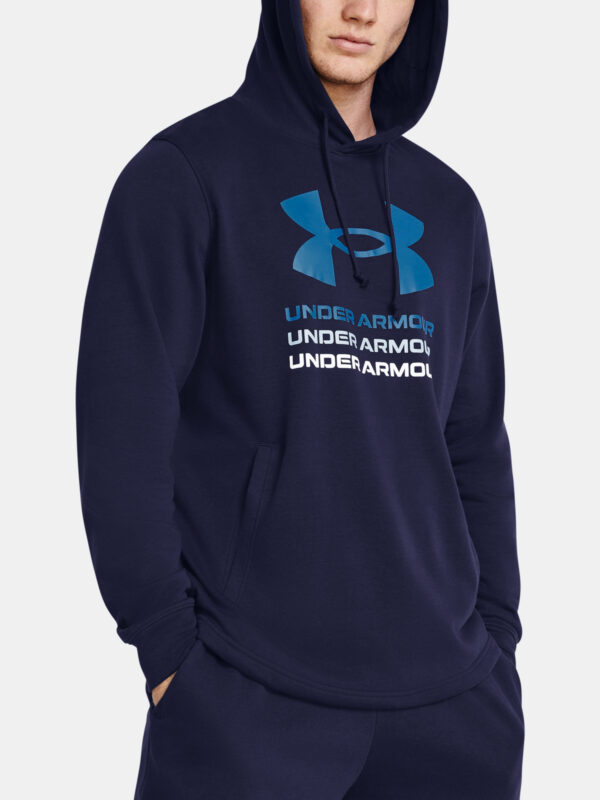 Under Armour Sweatshirt UA Rival Terry Graphic Hood-BLU - Men's