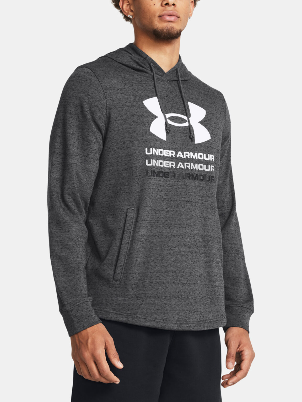 Under Armour Sweatshirt UA Rival Terry Graphic Hood-GRY - Men's