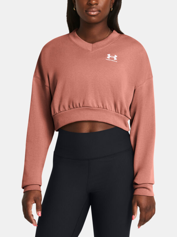 Under Armour Sweatshirt UA Rival Terry OS Crop Crw-PNK - Women