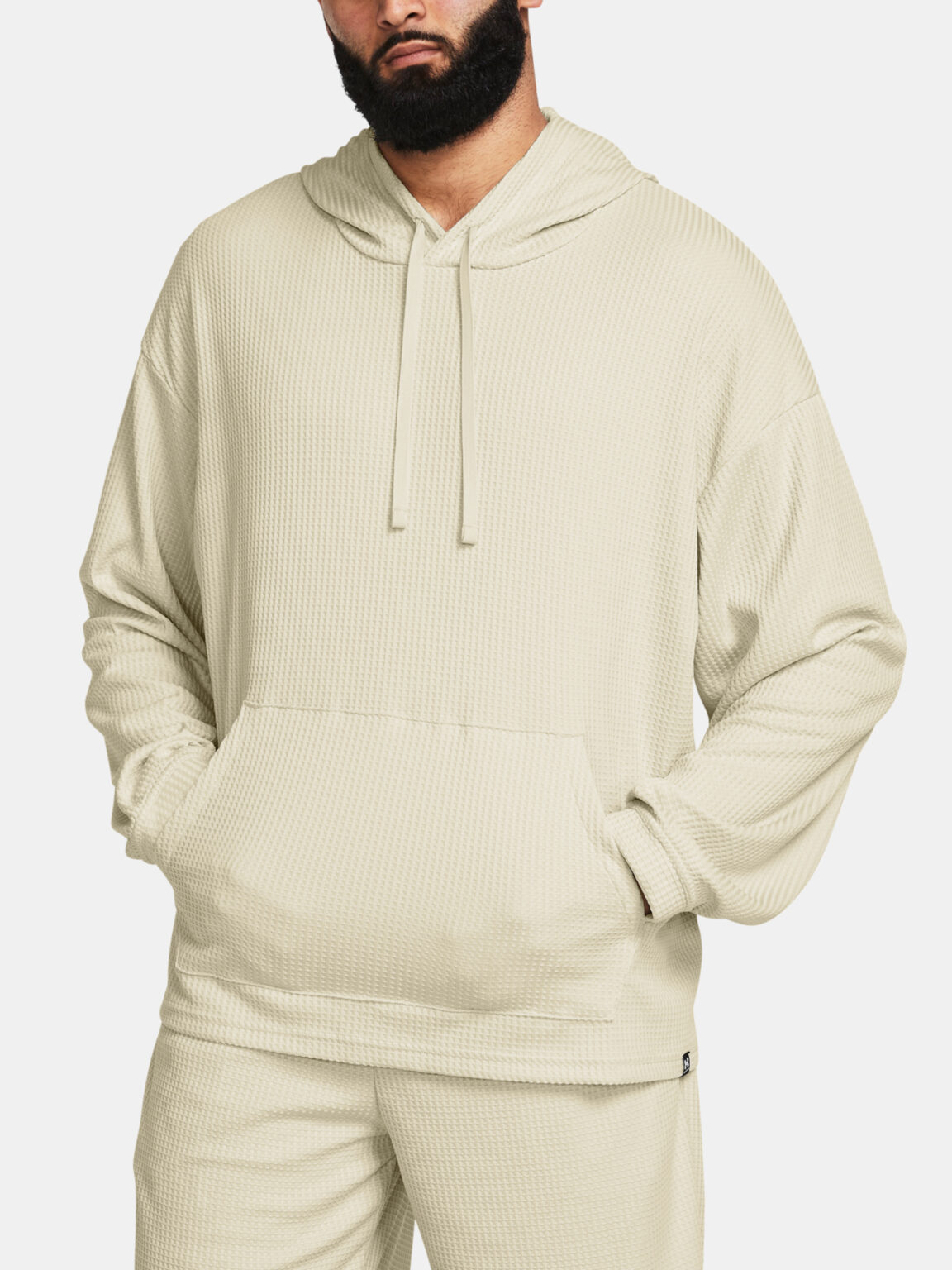 Under Armour Sweatshirt UA Rival Waffle Hoodie-BRN - Mens