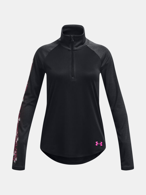 Under Armour T-Shirt UA Tech Graphic 1/2 Zip -BLK - Girls