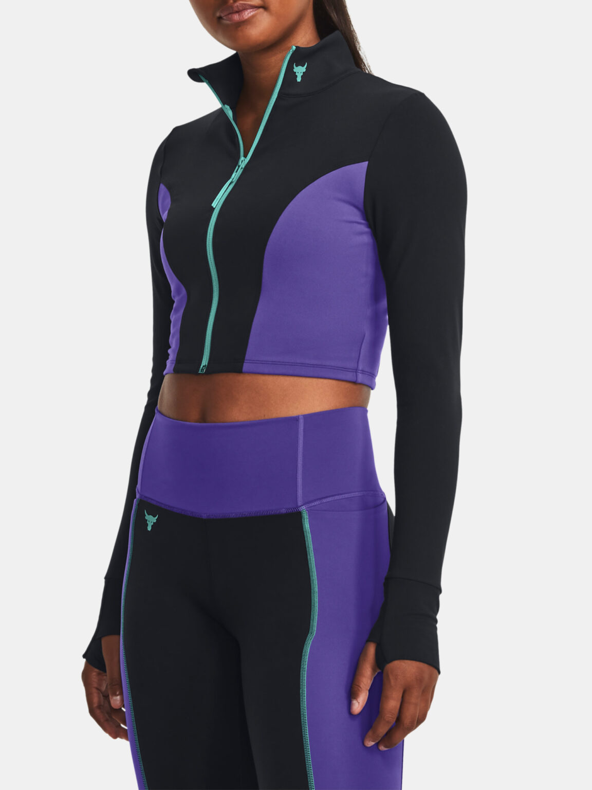 Under Armour T-shirt Pjt Rck LetsGo Crop FZ-BLK - Women's