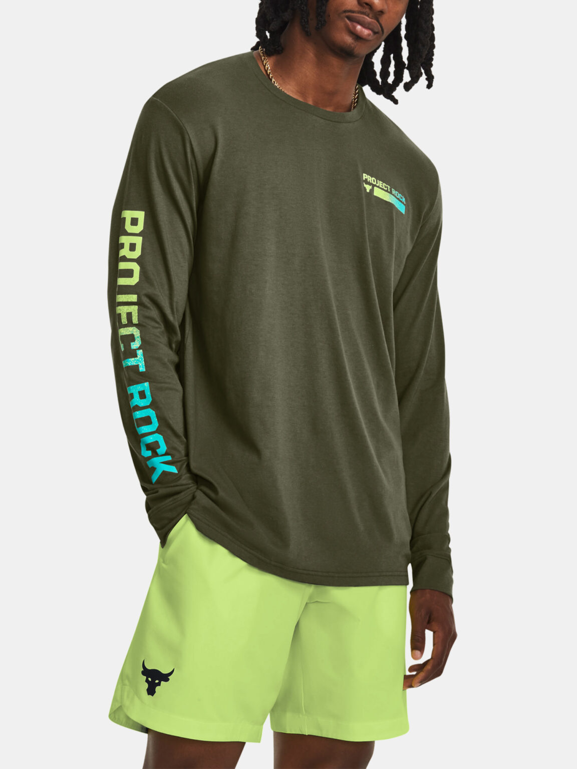 Under Armour T-shirt UA PJT ROCK BRAHMA LS-GRN - Men's