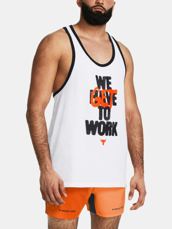 Under Armour Tank Top UA Pjt Rck Get to Work Tank-WHT - Men's
