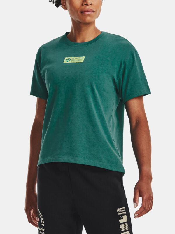Under Armour UA PROJECT ROCK GLOBE SS Green Women's T-Shirt