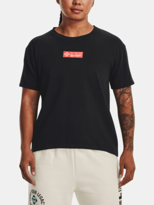 Under Armour UA PROJECT ROCK GLOBE SS women's black T-shirt