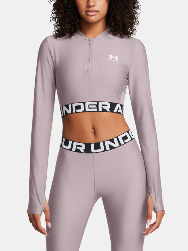 Under Armour Women's T-shirt HeatGear Rib 1/4 Zip LS - Women