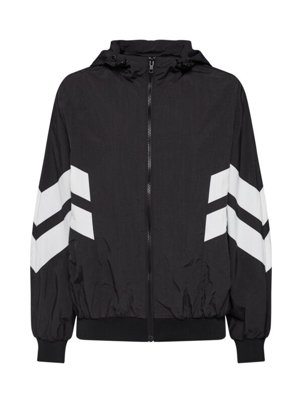 Urban Classics Átmeneti dzseki 'Crinkle Batwing'  fekete / fehér-hu